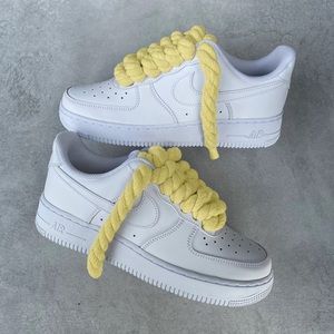 Nike Air Force 1 Chunky Rope Yellow Laces AF1s Fat Rope
